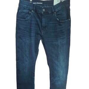Slim Straight Dark Blue Jeans